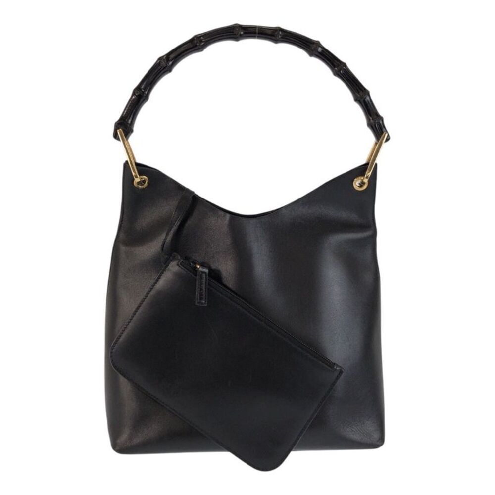 Gucci Bamboo Leather Handbag Black